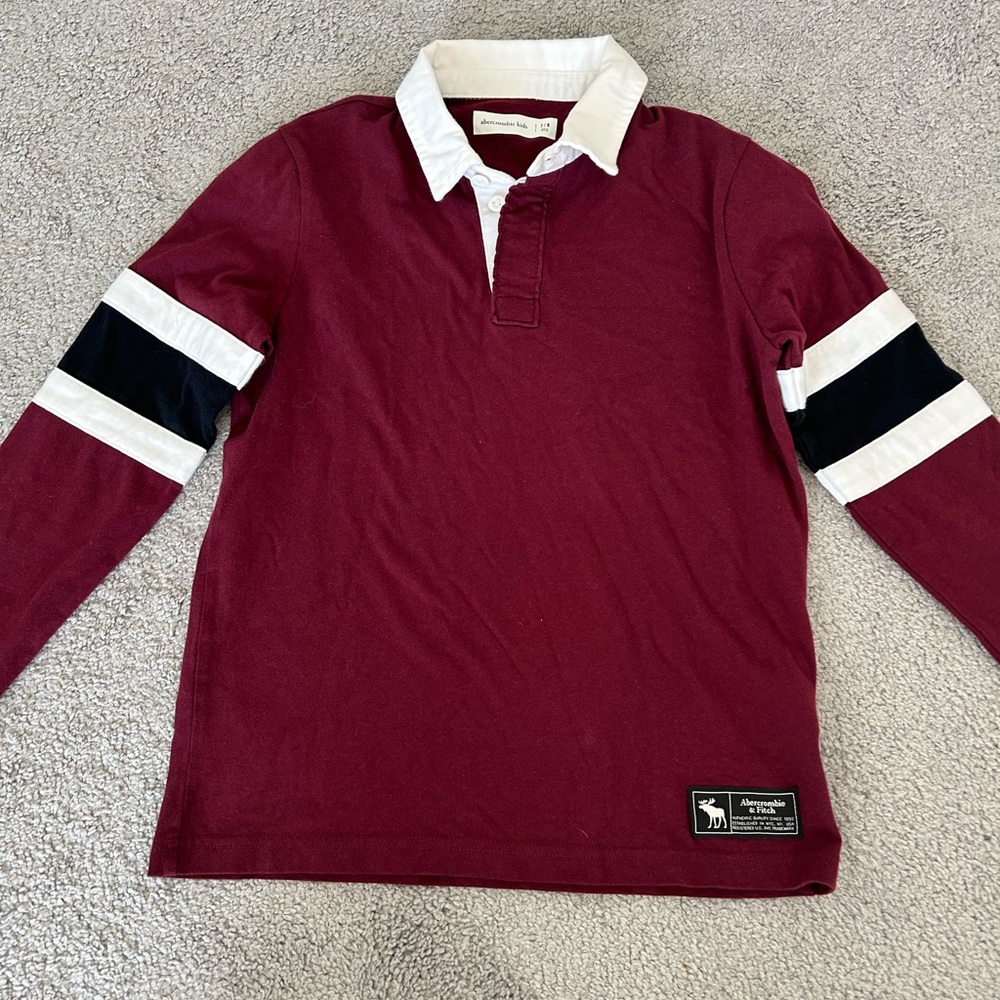 Abercrombie & Fitch Burgundy Rugby Shirt